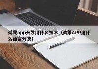 鸿蒙app开发用什么技术（鸿蒙APP用什么语言开发）
